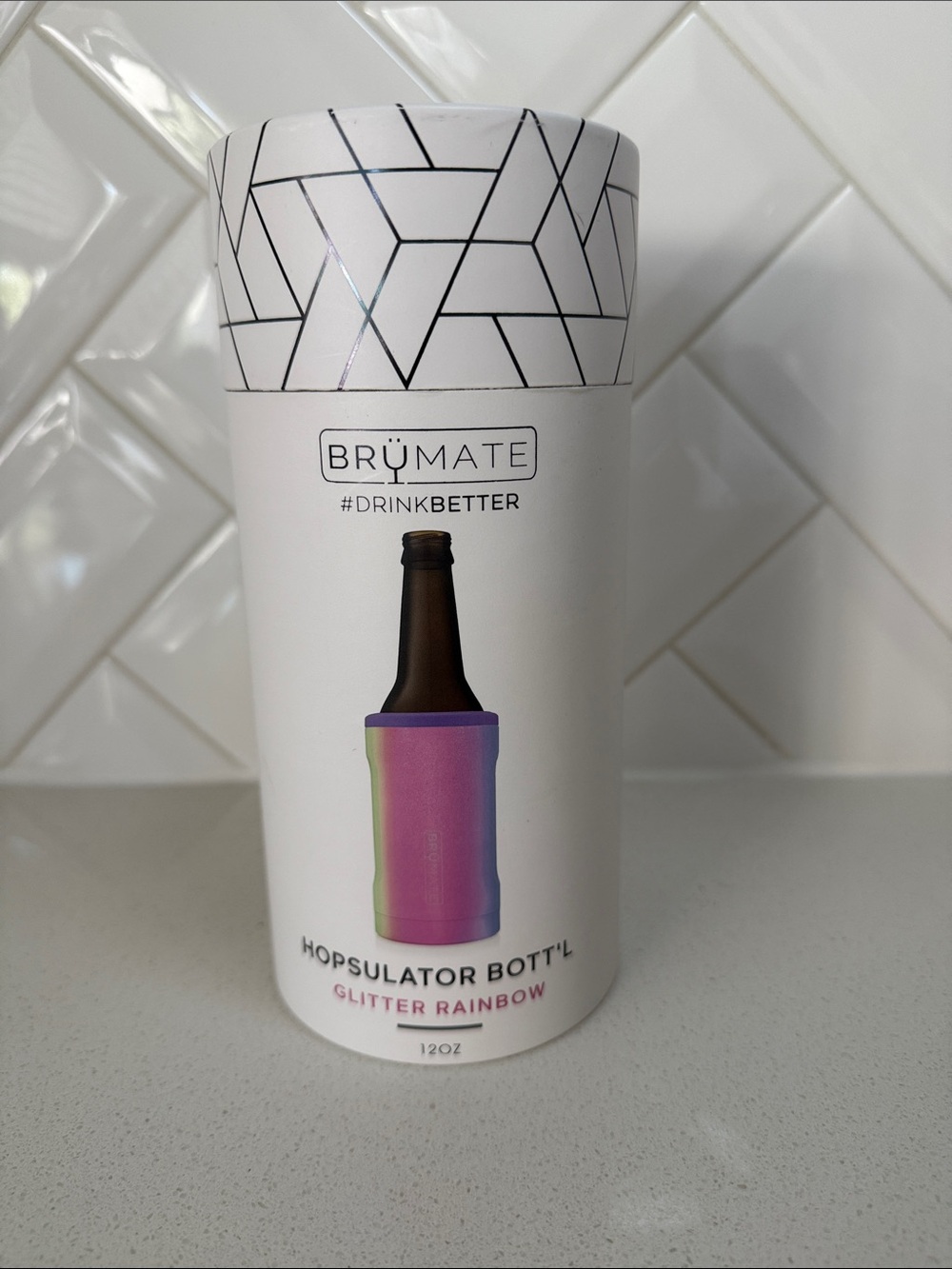 BrüMate Hopsulator Bott’l Glitter Rainbow 12oz NIB Discontinued